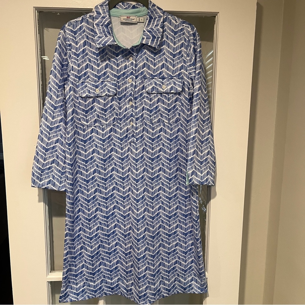 Vineyard Vines Chevron Long Sleeve Dress